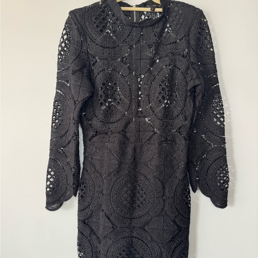 The Vintage Shop Lace Long Sleeve Mini Dress – Size Large (NWT) - Picture 6 of 17